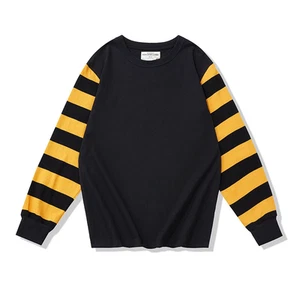 Retro Men's Striped Long Sleeve T-Shirts Casual Motorcycle Shirts Cotton Tops - Picture 1 of 16