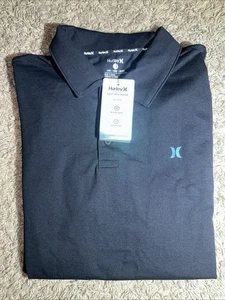 NEW Men's Hurley Performance Essentials Black Pique Polo Size Large MSRP $38.00 - Picture 1 of 7
