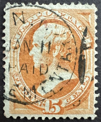 US 1870 Scott# 152 Used Stamp Daniel Webster 15c - Image 1 of 2