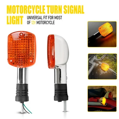 2X 12V Motorcycle Turn Signals Blinker Light Amber New For Yamaha Kawasaki Honda - Image 1 of 4