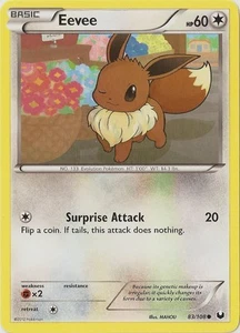 Eevee - 83/108 - Common LP, English Pokemon Dark Explorers - Picture 1 of 1