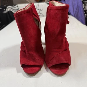 louise et cie shoes Red Ruffle Suede Size 8M - Picture 1 of 12