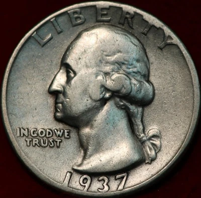 1937 Philadelphia Mint Silver Washington Quarter - Image 1 of 2