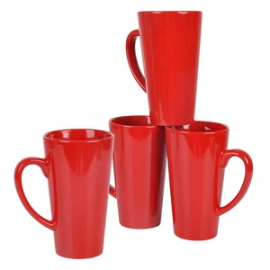 Tazas de café altas de cerámica embudo negro de 16 oz para café, té, cacao, café con leche, mil... - Imagen 1 de 7