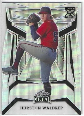 2023 Leaf Metal HURSTIN WALDREP Braves Silver Prismatic Parallel # B-64 #'d/189 - Image 1 of 2