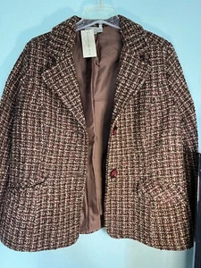 Damen Weave of the Irish Blazer Gr. XL Neu mit Etikett Made in Ireland Braun Grün Burgund - Bild 1 von 11