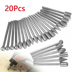 20pcs Diamond Burr Set Drill Bits Mini Drill For Dremel Rotary Tool Accessories - Picture 1 of 5