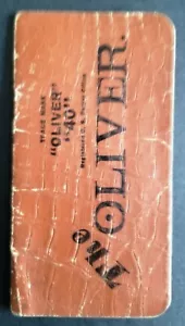 Oliver Chilled Plow Works Pocket Note Book Little Catalog - Oliver 40 - Foto 1 di 10