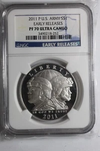 2011 P US Army Early Releases Silver NGC PF70 #352 - Picture 1 of 2