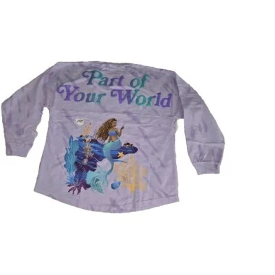 全新带标签 Disney Parks The Little Mermaid Ariel 部分您的世界精神球衣 M — 第 1/4 张图片