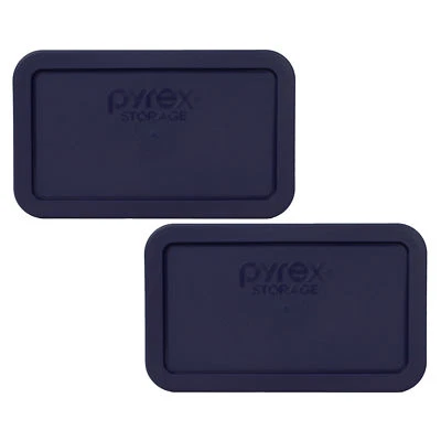 Pyrex 7214-PC Rectangle 4.8 Cup Storage Lid Cover Blue 2PK for Glass Dish