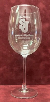 St Johns 2024 - 2025 Big East Champion 重型 19 盎司葡萄酒杯/水杯 — 第 1/2 张图片