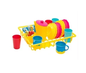 Idena Kinder Geschirrkorb 25-tlg Teller Tassen Gläser Besteck Kanne Spielküche - Bild 1 von 5