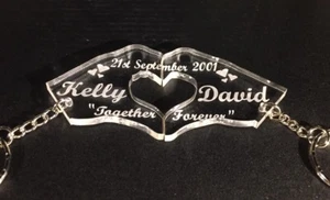 Personalised Hand Shaped Heart Keyring, Jigsaw, Mother's Day Gift - Picture 1 of 11