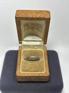 Antique 14k Solid Yellow & White Gold Diamond Band Ring - Picture 1 of 12