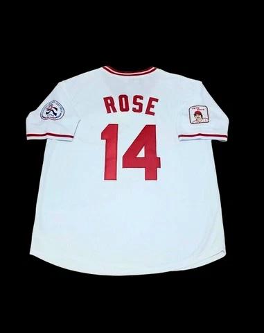 Pete Rose Jersey Cincinnati Reds 1976 Pullover Retro Stitched NEW Birthday 🎁 Cover