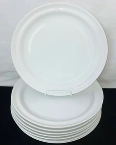 8 Japan BLOOMINGDALE'S* WHITE WAVES * 10 1/4" DINNER PLATES - Picture 1 of 2
