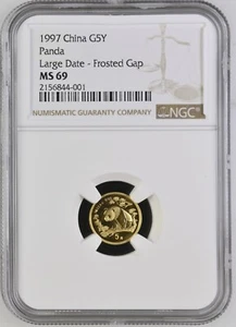 1997 5 Yuan China 1/20 Gold Panda Coin • MS69 TOP POP 2 • Large Date Frosted 沈 - Picture 1 of 4