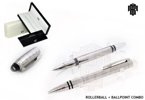 Montblanc Starwalker Stainless Steel Ballpoint + Rollerball Pen Combo Set - Picture 1 of 5