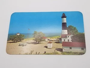 Vintage Postcard Big Sable Lighthouse Ludington Michigan Round Corners  - Picture 1 of 4