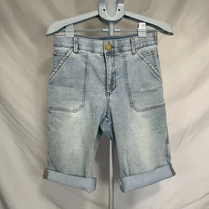 Jeans Democracy Ab Solution Capri donna 10 blu denim cotone elasticizzato zip mosca - Foto 1 di 7
