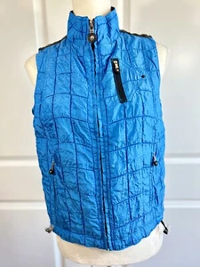 Jamie Sadock Quilted Vest Womens Small Full Zip Golf Tennis Retro Zippers Blue - Picture 1 of 15