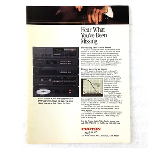 PROTON 80s Vintage PRINT AD DPD Stereo Amplifier Hi-Fi CD MAN CAVE ART DECOR - Picture 1 of 2