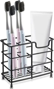 Stainless Steel Bathroom Toothbrush Holder Toothpaste Holder Stand Organizer - Picture 1 of 12