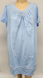 NWT Womens 100% Cotton Knit S/S Nightgown Blue Polka Dot Croft & Barrow - Picture 1 of 4