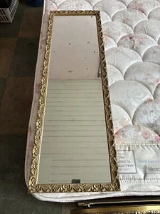 Vintage Wall Mirror Decorative Gold Wood & Plaster Of Paris Frame - Picture 1 of 4