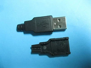 12 pcs USB 4 Pin Plug Male Socket Connector with Black Plastic Cover New - Picture 1 of 3