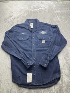 Camicia Carhartt FR uomo M blu medio da lavoro fiamma ignifuga abbottonata - Foto 1 di 12