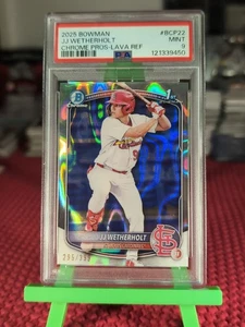 2025 Bowman Chrome Prospects Lava Holo #295/399 No.BCP-22 J.J Wetherholt PSA 9 - Picture 1 of 6