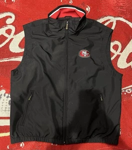 Y2K Reebok NFL San Francisco 49ers On Field Windbreaker Full Zip Weste Gr. Herren L - Bild 1 von 11