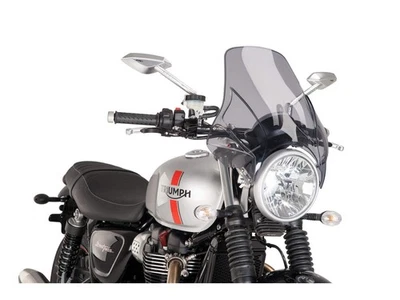 Puig Plus Screen Windshield Dark Smoke for Triumph Street Twin (16-19) - Image 1 of 4