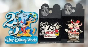 DISNEY WDW 2003 DISNEY CHANNEL 20TH ANNIVERSARY MICKEY & MINNIE MOUSE LE2000 PIN - Picture 1 of 1