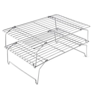15IN x 10IN Cooling Baking Rack Set of 2 2-Tier Stackable Stainless Steel Wir... - Picture 1 of 8
