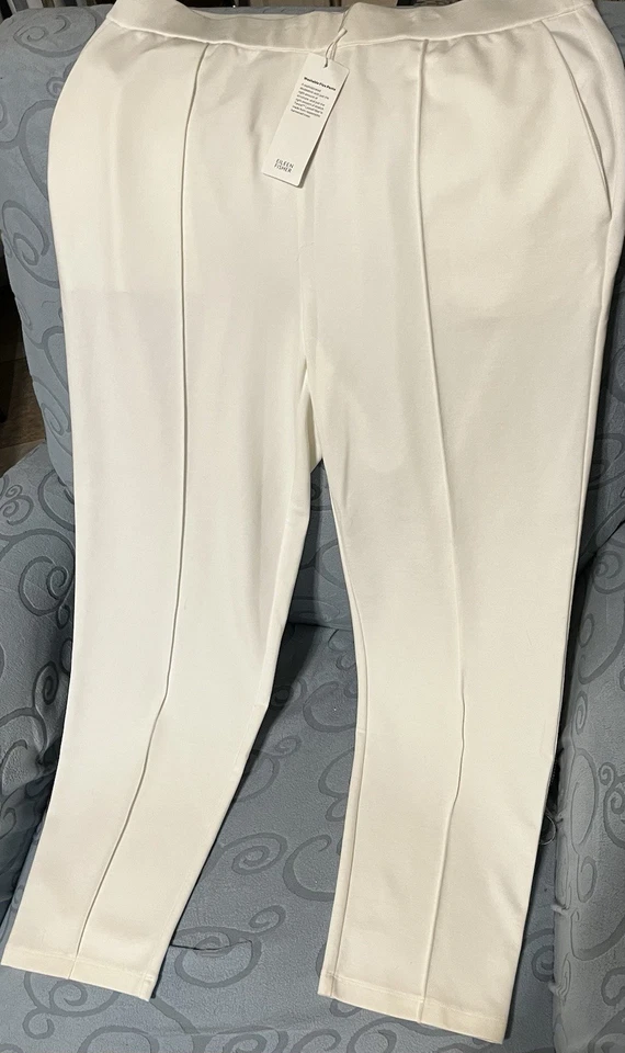 Eileen Fisher Women's Pants Ivory Tapered Leg Size M/M New With Tags - Image 1 of 4