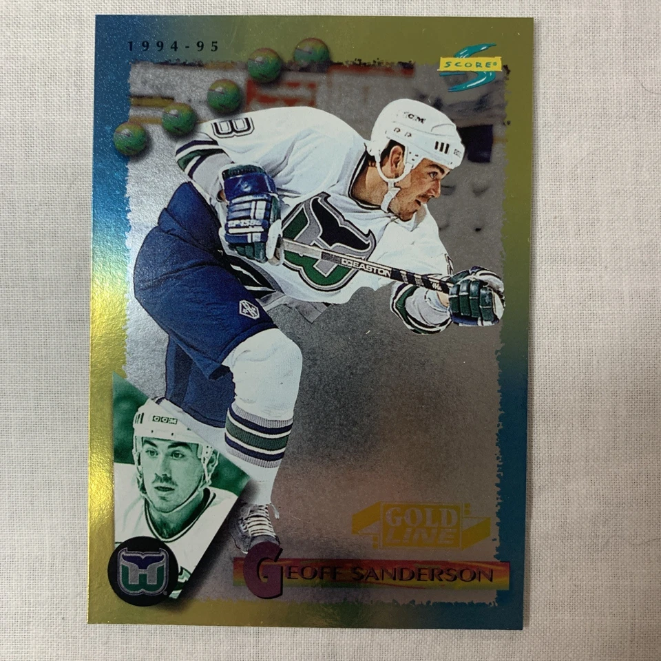 Geoff Sanderson #144 1994 Score Gold Line Hartford Whalers Hockey Card NHL NM - Image 1 of 4