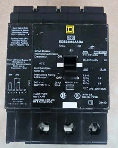 Square D EDB34050AABA Circuit Breaker 50 Amp 3 Pole NT - Picture 1 of 4