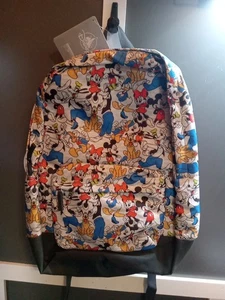 Disney Store Mickey Mouse & Friends Backpack Gray Minnie, Donald, Pluto NEW NWT - Picture 1 of 8