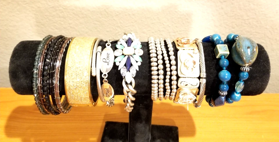 **Lote Variedad Pulseras Oro Plata Puño Abrazadera Brazaletes Cerámica Estrás** Foto 1 de 4