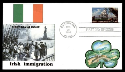 Mayfairstamps US FDC 1999 Irish Immigration Cachet First Day Cover aau_24327 - Image 1 of 2
