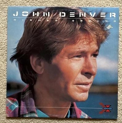 JOHN DENVER – Higher Ground (1988) Vinyl LP Record. NEAR MINT vinyl / EX sleeve - Image 1 of 4