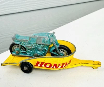 Honda Trailer No. 38 Lesney Matchbox 1968 w/ Motorcycle Made In England Toys - Image 1 of 4