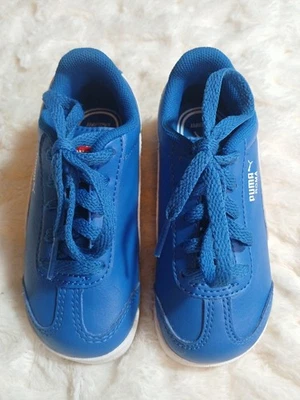 NWOB PUMA ROMA-Boys Red/White/Royal Blue Leather Low Top Sneakers-Size 8C - Image 1 of 4