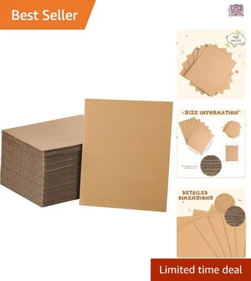 50 Pack Corrugated Cardboard Sheets 8x10 Inch Flat Supports Shipping Mailing ... - Image 1 of 4