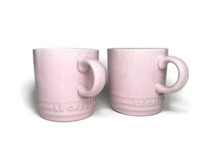Set of 2 LE CREUSET Pink Espresso Demitasse Mini Mugs 3.38oz Coffee Cups - Picture 1 of 8