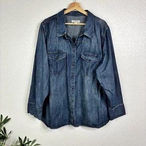 NILI LOTAN Jeanshemd blau Größe 3x - Bild 1 von 10