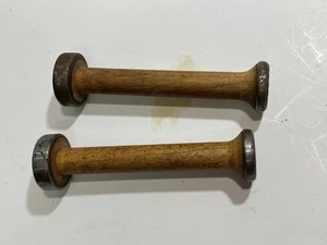 2 antike Textilmühlenspulen Industrial Steampunk Dekor - Bild 1 von 4